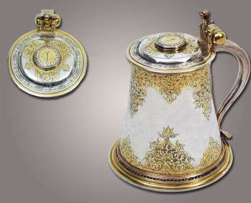 Late-Renaissance German Silver Parcel-Gilt Tankard
